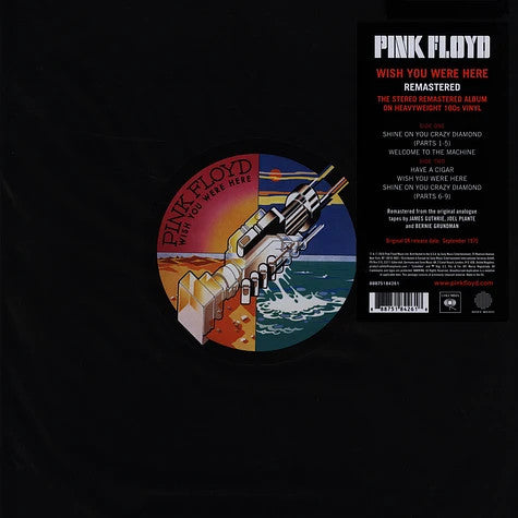 PINK FLOYD - WISH YOU WERE HERE - 2016 RE-MASTERED EDITION - ORIGINAL UK RELEASE DATE SEPTEMBER 1975 - COVER NM*/MEDIA M* - USED VINYL
