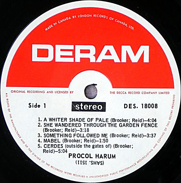 PROCOL HARUM - SELF TITLED (MONO)1967 - USED VINYL