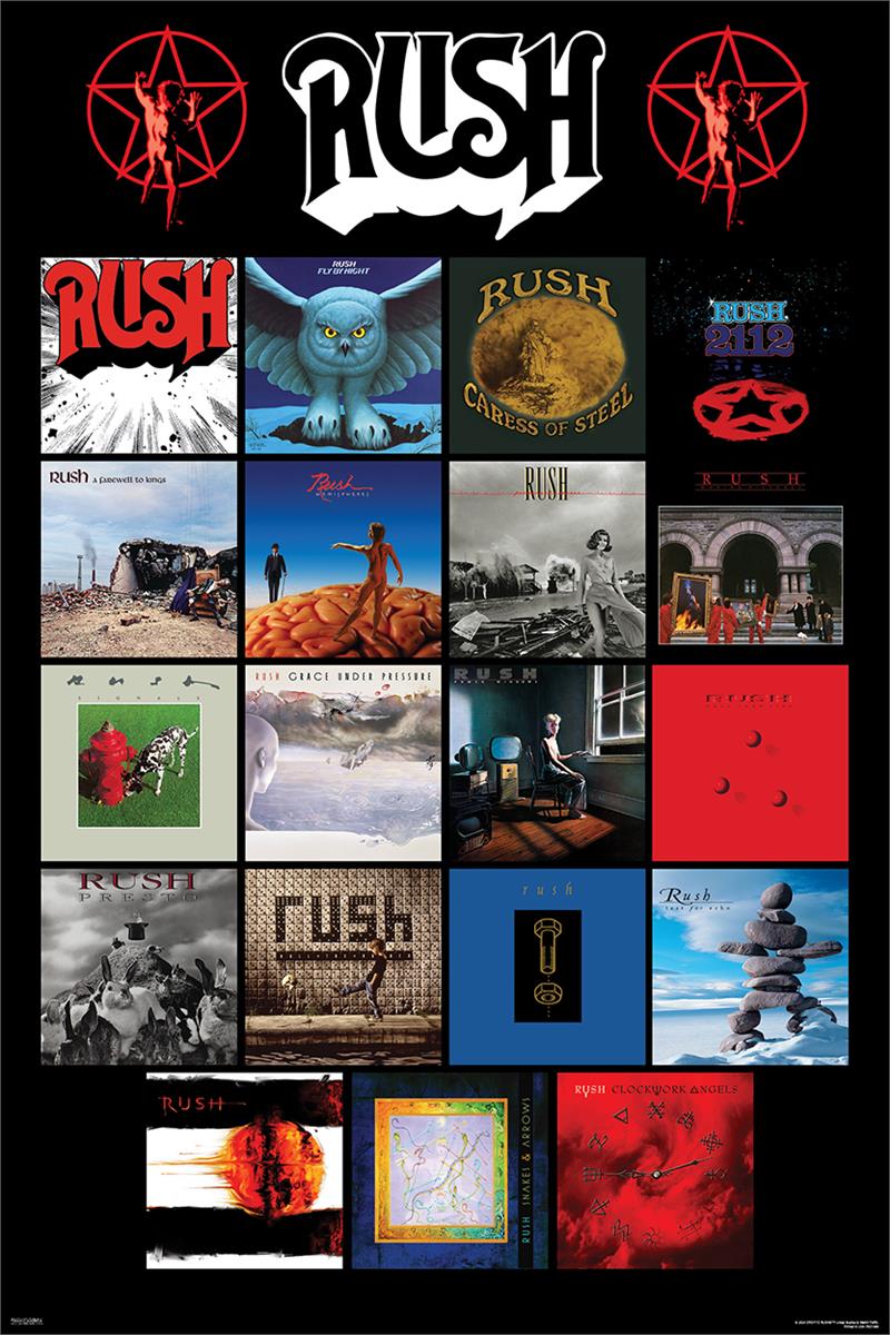 PER3516-RUSH ALBUMS - LARGE POSTER 24X36"