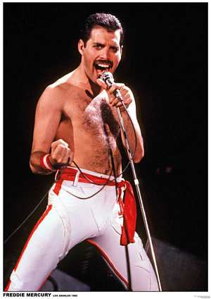 PER6535-FREDDIE MERCURY LOS ANGELES '82 - LARGE POSTER 24X36"