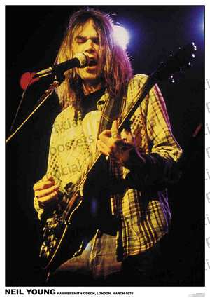 PER7617-NEIL YOUNG LONDON 1976 - LARGE POSTER 24X36"