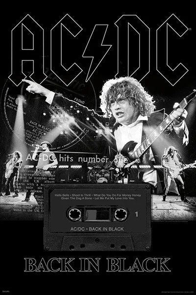 PER8531-AC/DC BLACK CASSETTE - LARGE POSTER 24X36"