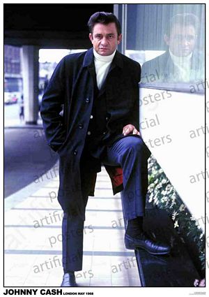 PER8567-JOHNNY CASH LONDON MAY '68 - LARGE POSTER 24X36"