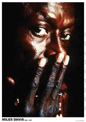 PER8568-MILES DAVIS HAND OVER MOUTH '26-'91 - LARGE POSTER 24X36"