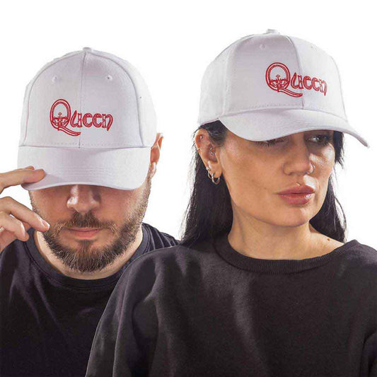 QUEEN - TEXT LOGO WHITE BALLAP - FULLY LICENSED MERCH - HAT