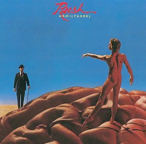 RUSH - HEMISPHERES - LIMITED EDITION RED VINYL - ORIGINAL 1978 PRESSING - USED VINYL