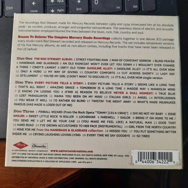 ROD STEWART - REASON TO BELIEVE: 2002 RELEASE - THE COMPLETE MERCURY STUDIO RECRDINGS - 3CD+BOOKLET (NM*) - USED CD