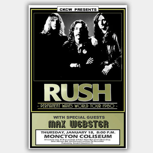 Rush with Max Webster (1980) - Concert Poster - 13 x 19 inches