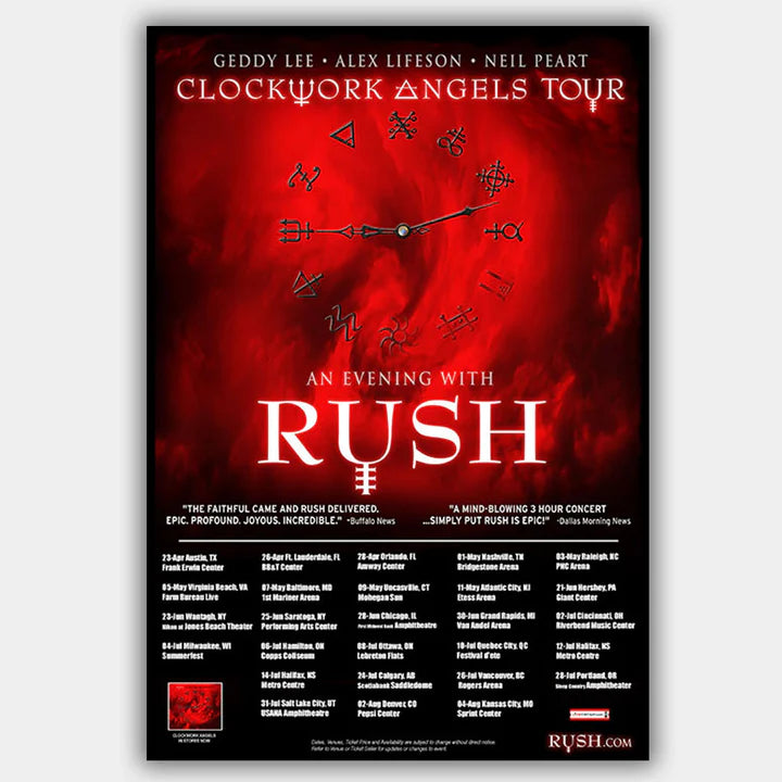 Rush Clockwork Angels Tour (2013) - Concert Poster - 13 x 19 inches