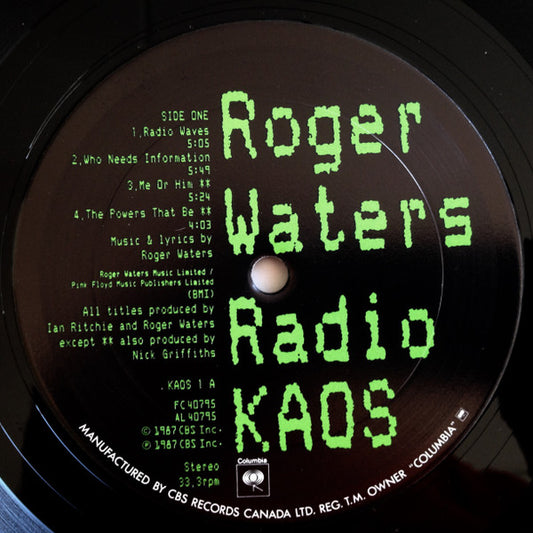ROGER WATERS - RADIO K.A.O.S. - 1987 ORIGINAL - USED VINYL