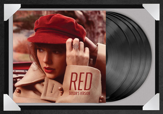 TAYLOR SWIFT - RED TAYLORS VERSION (12x18" GLASS FRAMED RECORD POSTER)