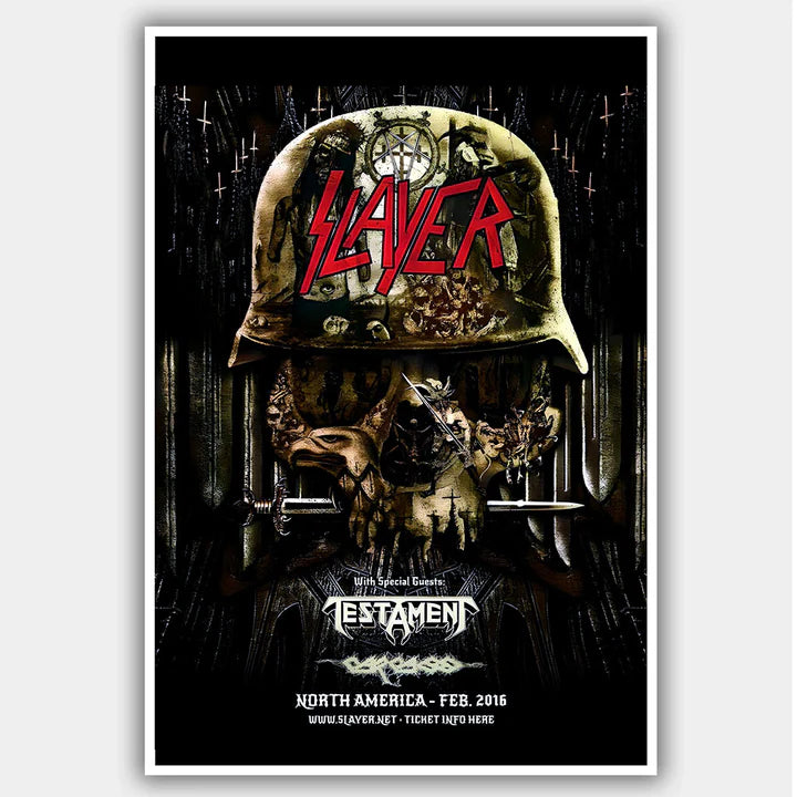 Slayer with Testament (2016) - Concert Poster - 13 x 19 inches