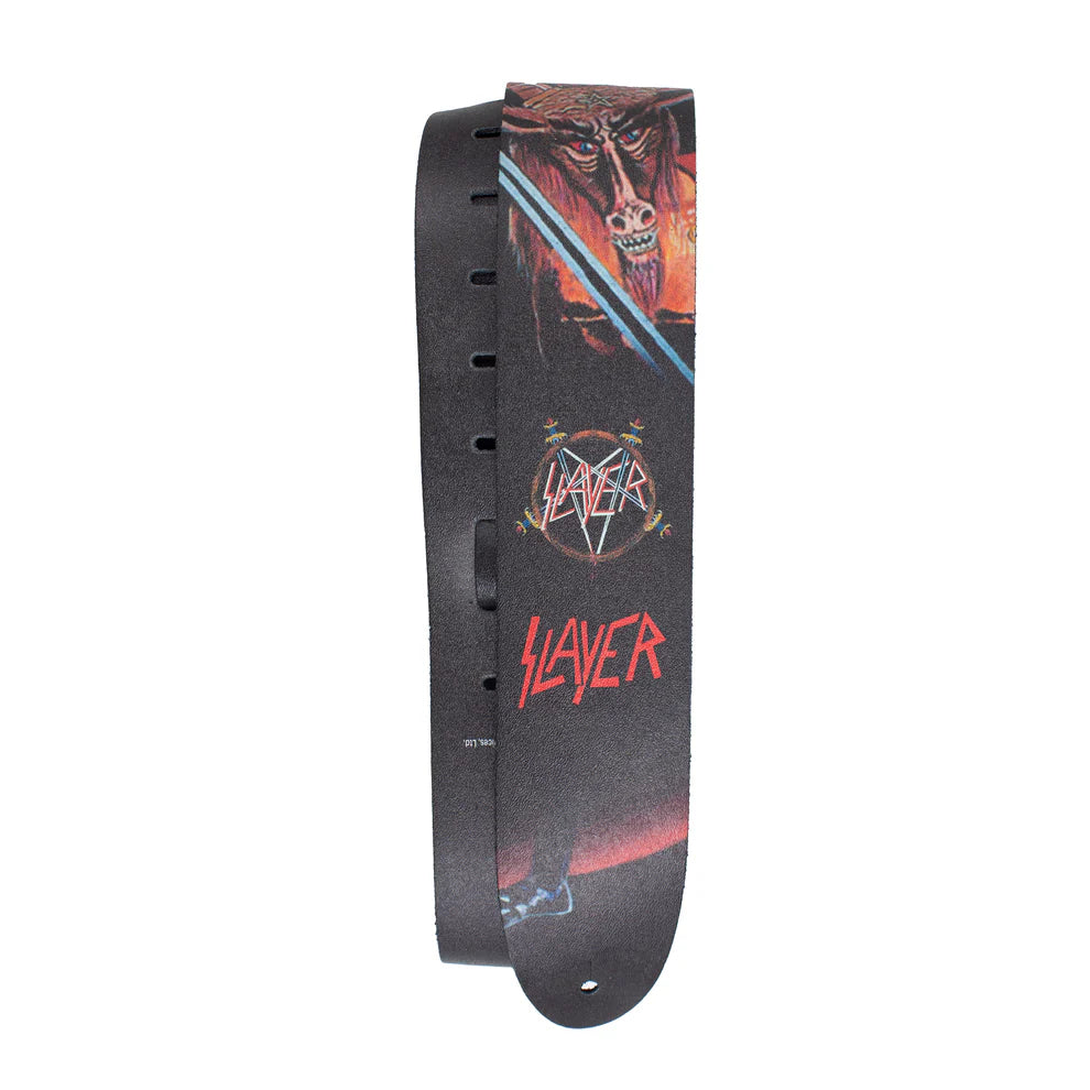 SLAYER SHOW NO MERCY PRINTED LEATHER GUITAR STRAP - NEW
