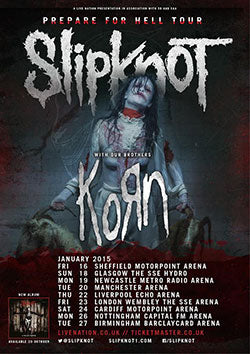 SLIPKNOT/KORN - 2015 EUROPE TOUR  13" X 19" - CONCERT POSTER