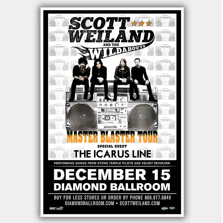 Scott Weiland and the Wildabouts with Icarus Line - Concert Poster - 13 x 19 inches