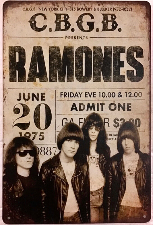 THE RAMONES- C.B.G.B. TIN SIGN