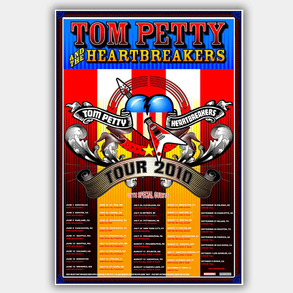 Tom Petty (2010) - Concert Poster - 13 x 19 inches