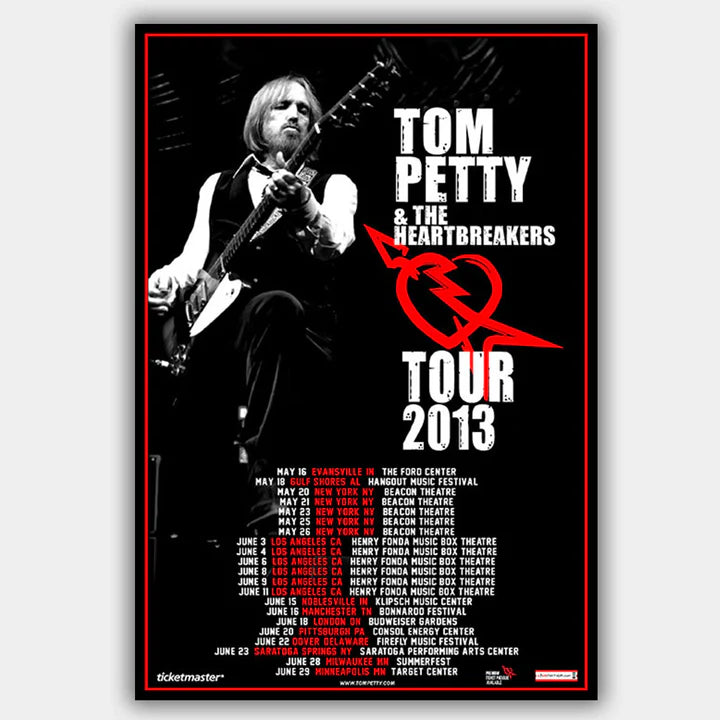 Tom Petty (2013) - Concert Poster - 13 x 19 inches