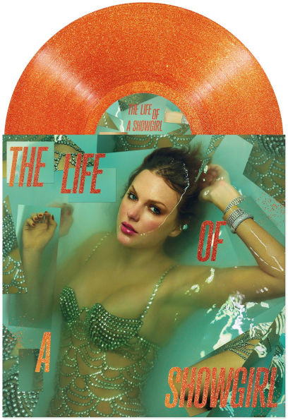 TAYLOR SWIFT - LIFE OF A SHOW GIRL - (SWEAT & VANILLA) ORANGE GLITTER VINYL - NEW VINYL