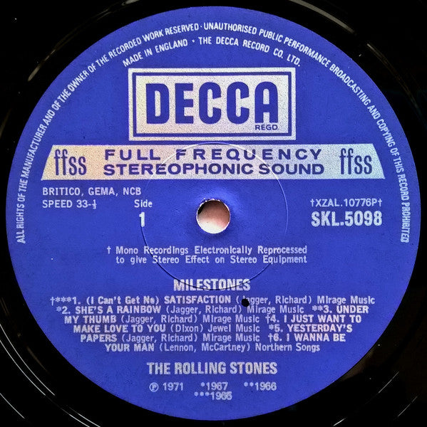 ROLLING STONES - MILESTONE - *U.K. IMPORT - 1971 - DECCA - *(NM) - USED VINYL