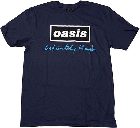OASIS - DEFINITELY MAYBE (NAVY) ADULT T-SHIRT