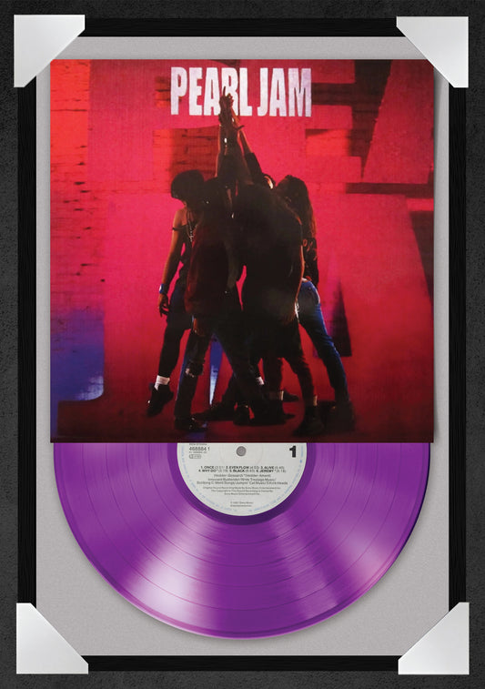 PEARL JAM - TEN (12x18" GLASS FRAMED RECORD POSTER)