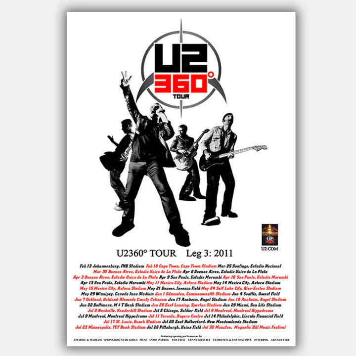 U2 (2011) - Concert Poster - 13 x 19 inches