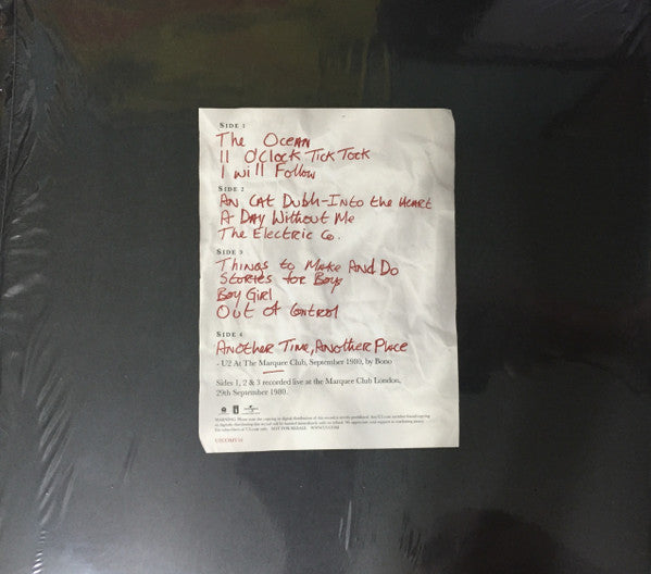 U2-Another Time, Another Place: Live At The Marquee London 1980 - (2015 RELEASE) Two 10" vinyl 45 rpm limited edition - (*NM) - USED VINYL