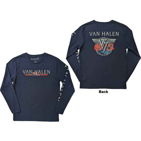 VAN HALEN - 1984 - LONG SLEEVE TSHIRT - NAVY BLUE - FULLY LICENSED MERCH