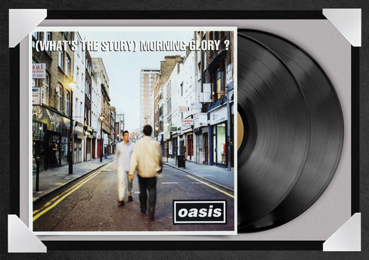 OASIS - WHATS THE STORY (12x18" GLASS FRAMED RECORD POSTER)