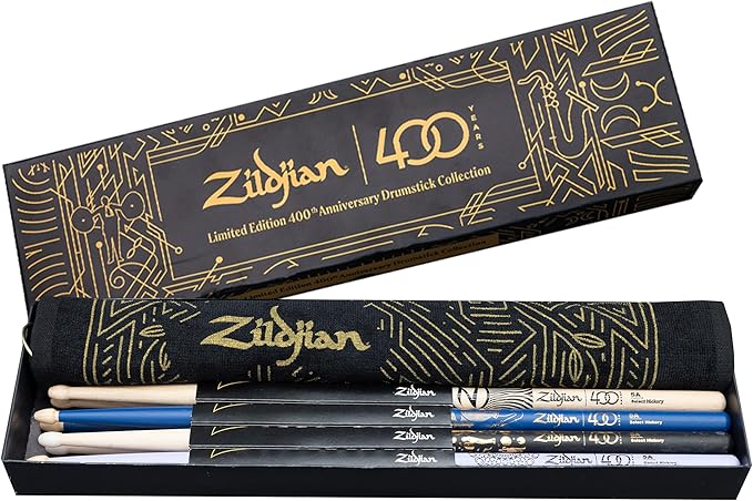 ZILDJAN 400TH ANNIVERSARY LIMITED EDITION DRUMSTICK COLLECTION W/TOWEL GIFT SET - DRUMSTICKS