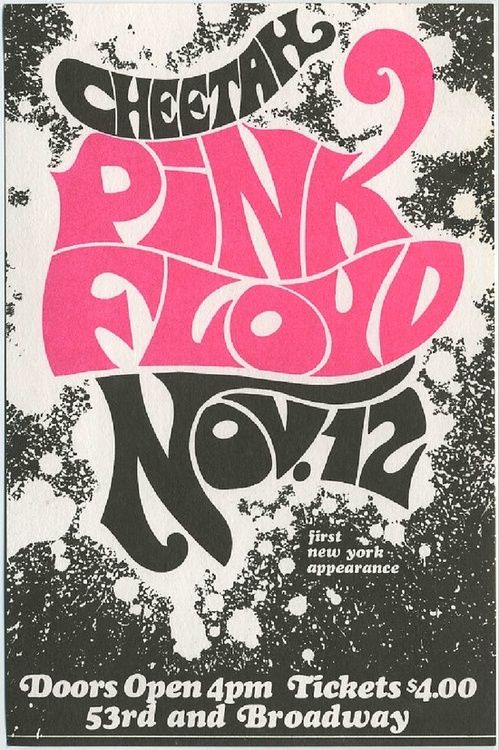 Pink Floyd Cheetah Club Handbill First New York Appearance (1967) - Concert Poster - 13 x 19 Inches