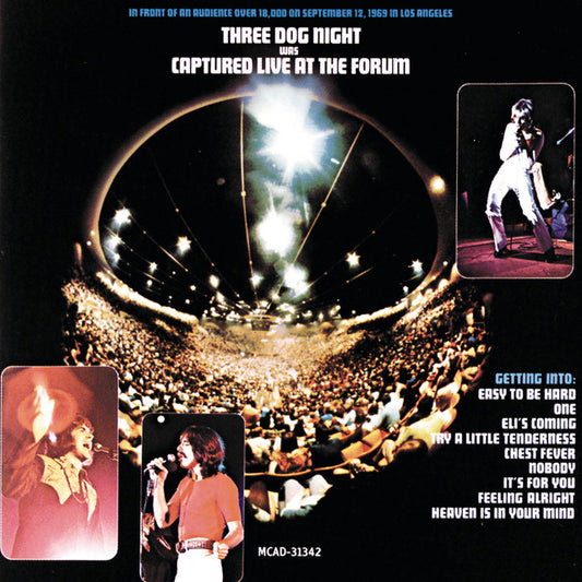 THREE DOG NIGHT - CAPTURED LIVE AT THE FORUM - Used Vinyl