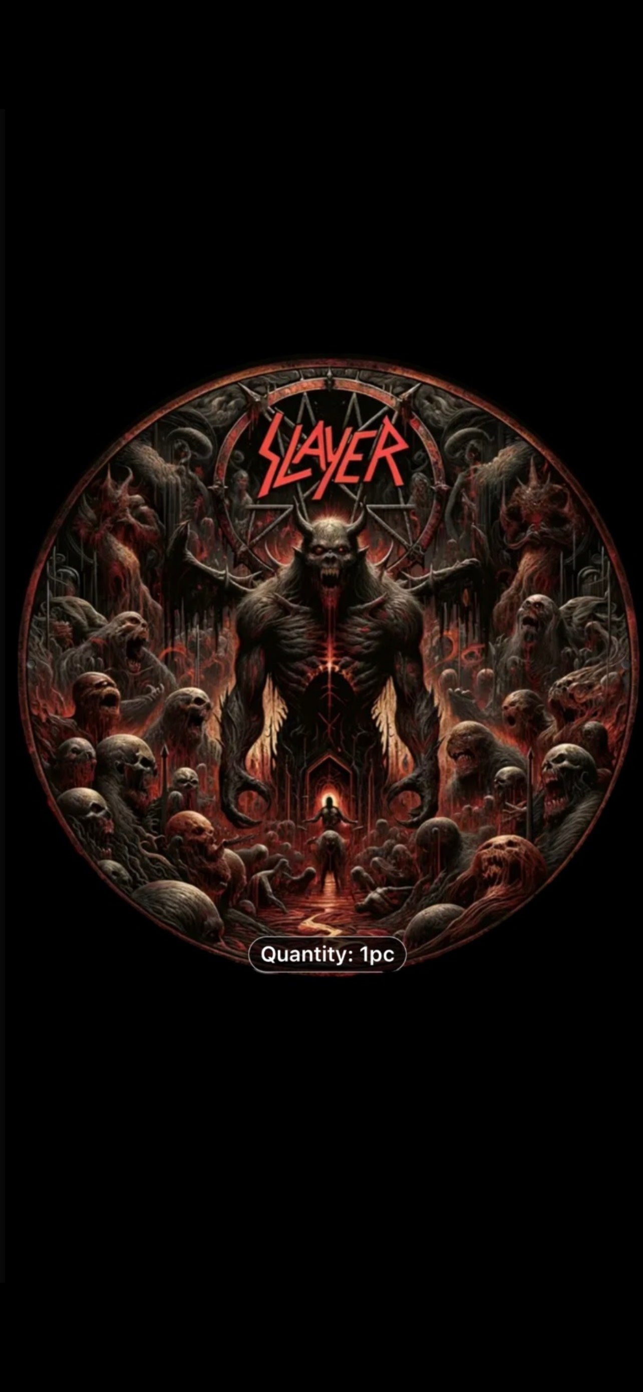 SLAYER - TIN SIGN - 8 X 8" ROUND