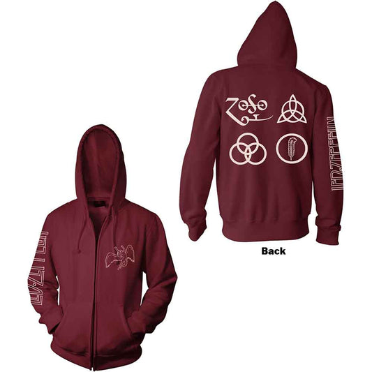 LED ZEPPELIN- SYMBOLS UNISEX ZIPPED HOODIE