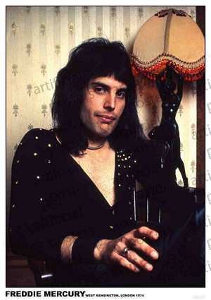 PER8019-FREDDIE MERCURY LONDON 1974 - LARGE POSTER 24X36"