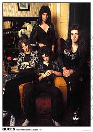 PER8025-QUEEN LONDON 1974 - LARGE POSTER 24X36"