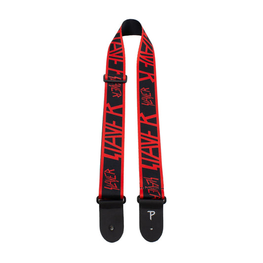 SLAYER -  LOGO GUITAR STRAP  (Poly): Logo (Black) Made in Canada