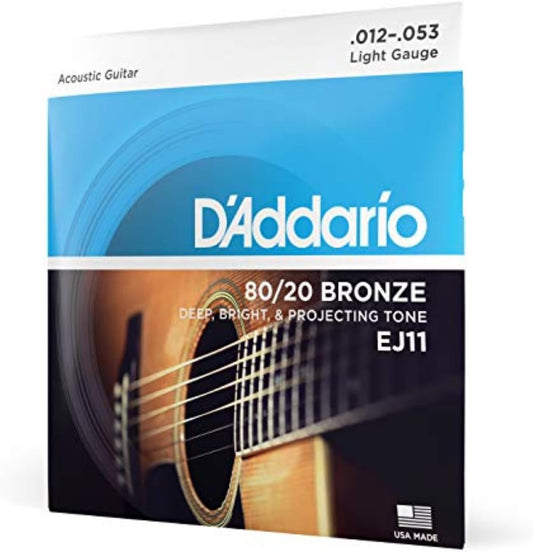 GUITAR STRINGS - D'ADDARIO - ACOUSTIC 82/20 BRONZE EJ11 - ACOUSTIC STRINGS